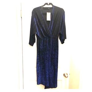 Zara Festive Blue Shimmer Dress